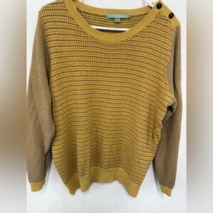 Boden Mustard and Beige Crew Neck Sweater